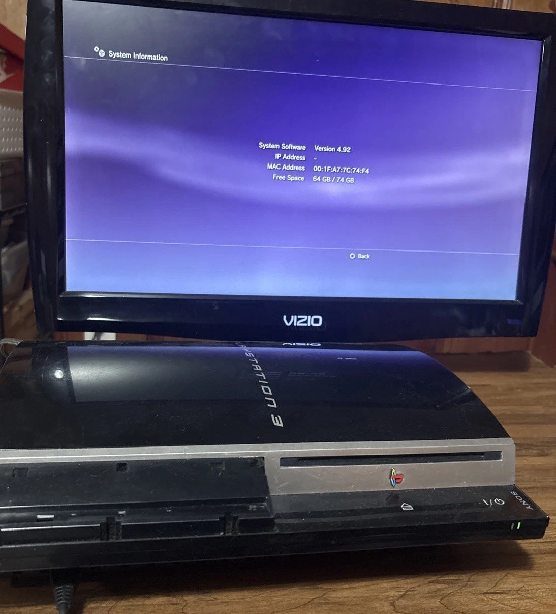 TESTED PLAYSTATION 3 Sony PS3 Fat 80GB v4.92 OS CONSOLE SYSTEM ONLY CECHK01