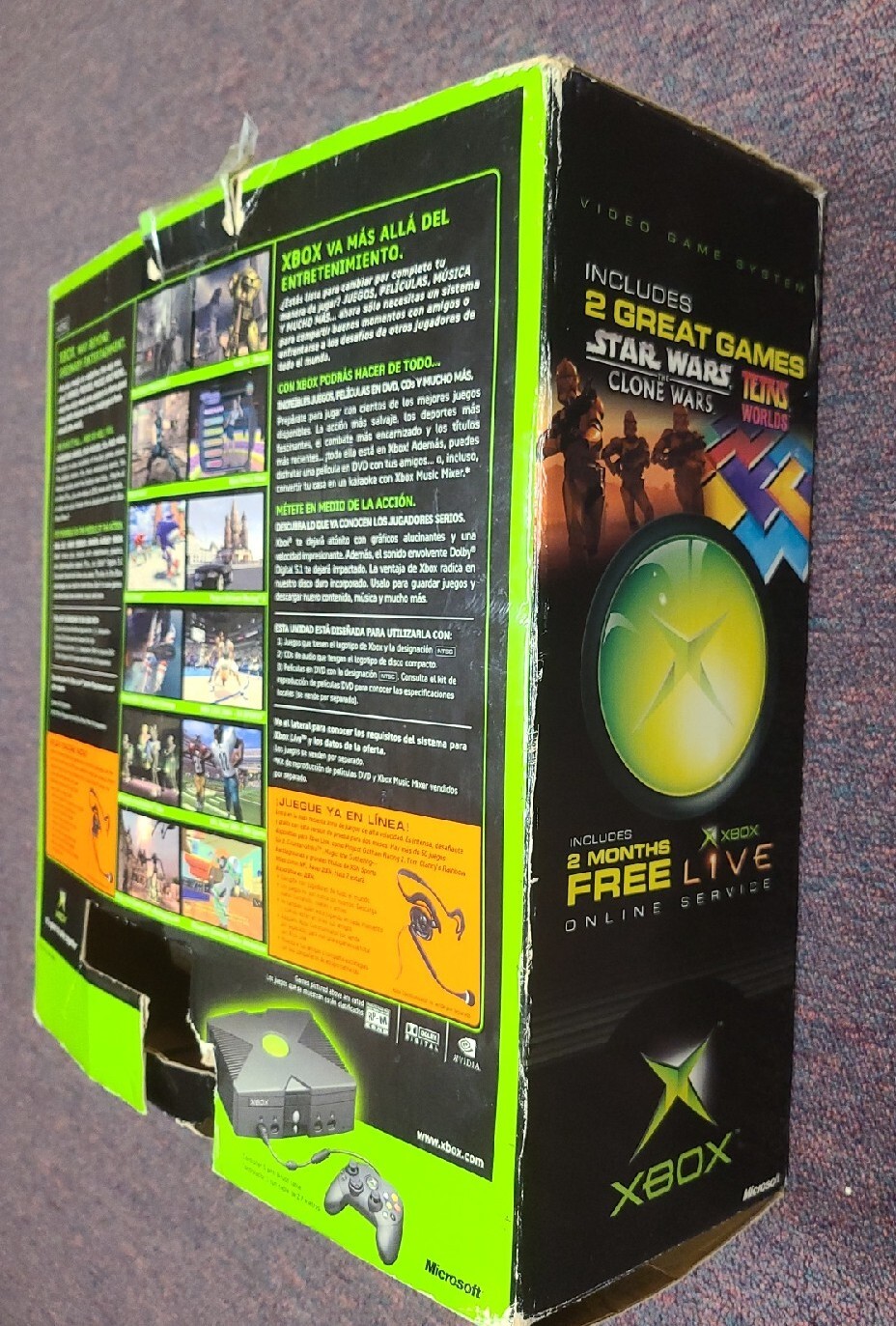 Original Microsoft Xbox Console System Stars Wars The Clone Wars Tetris World