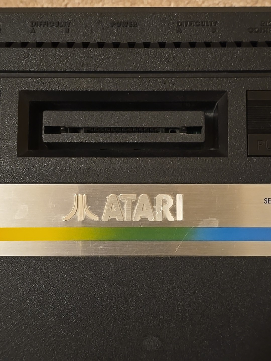 Atari Junior Jr 2600 Long Rainbow Strip Console System Tested Working Nice USA