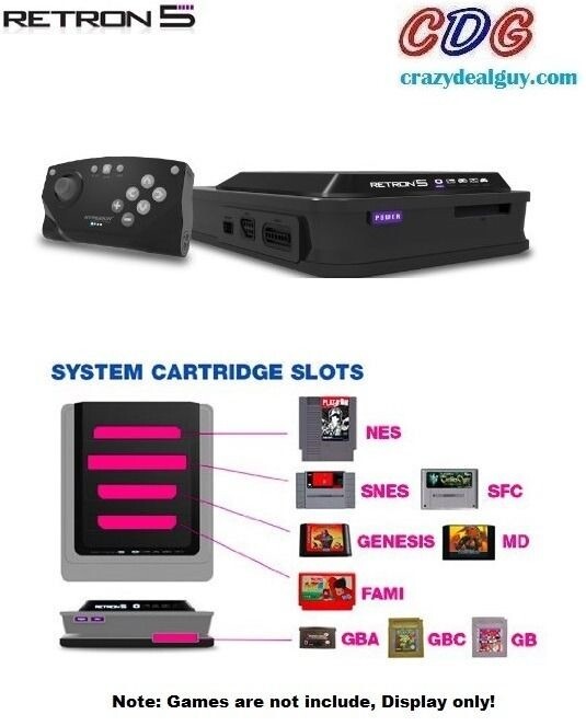 HB Retron 5 Video Game System for Nintendo NES/SNES/Famicom/Genesis/Game Boy