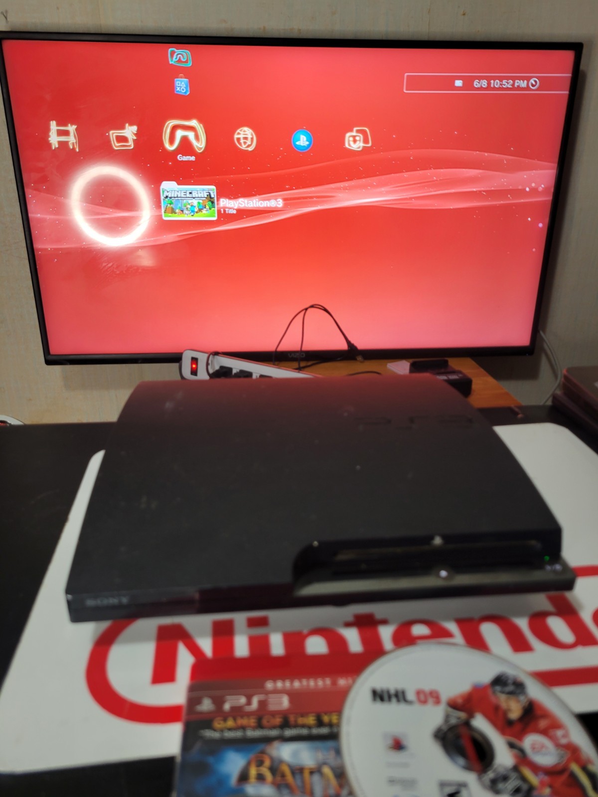 Sony PlayStation 3 PS3 Slim 160GB Console CECH-2501A TESTED WORKS Batman Arkham