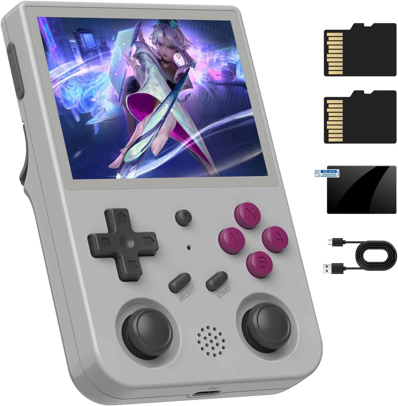 Portable RG353VS Game Player – 3.5″ IPS Screen, 64GB Retro Gaming Experience