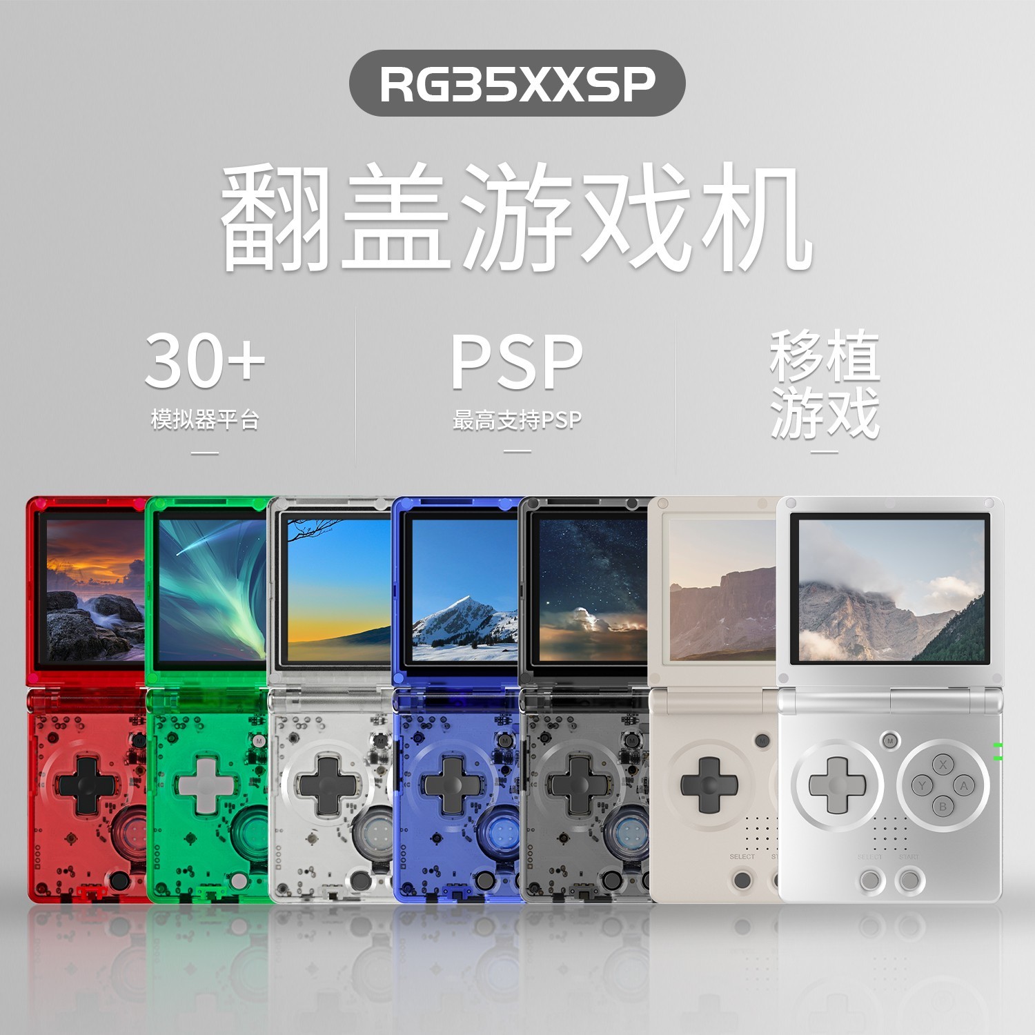RG35XX SP Flip Anbernic Silver Linux Handheld Game Console