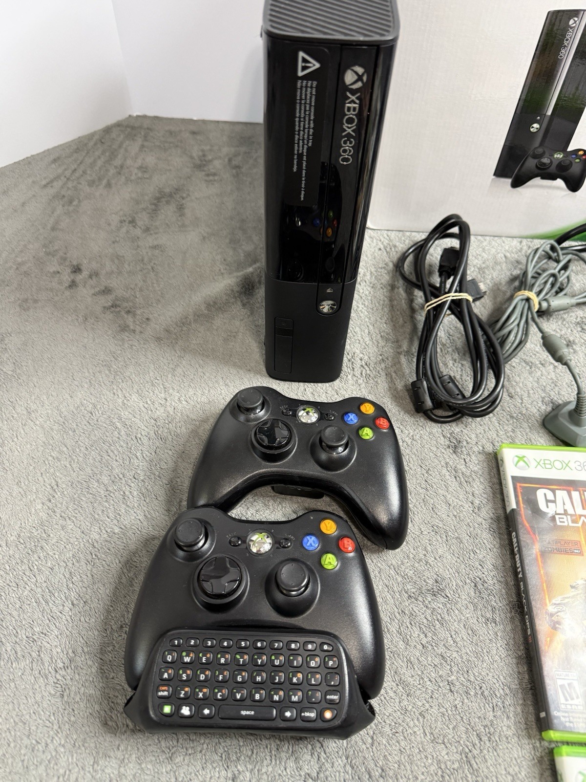 Microsoft Xbox 360 E 250GB Console W/ Original Box Games OEM Controllers Tested