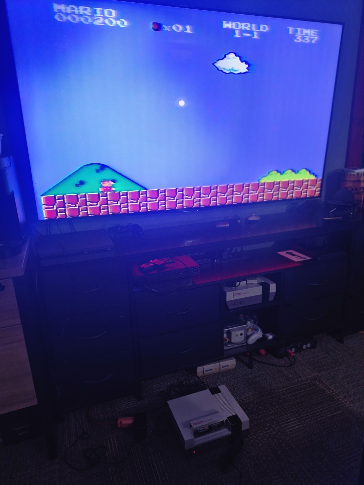 NES Nintendo Control Deck Console CIB with super Mario bros 5 screw version