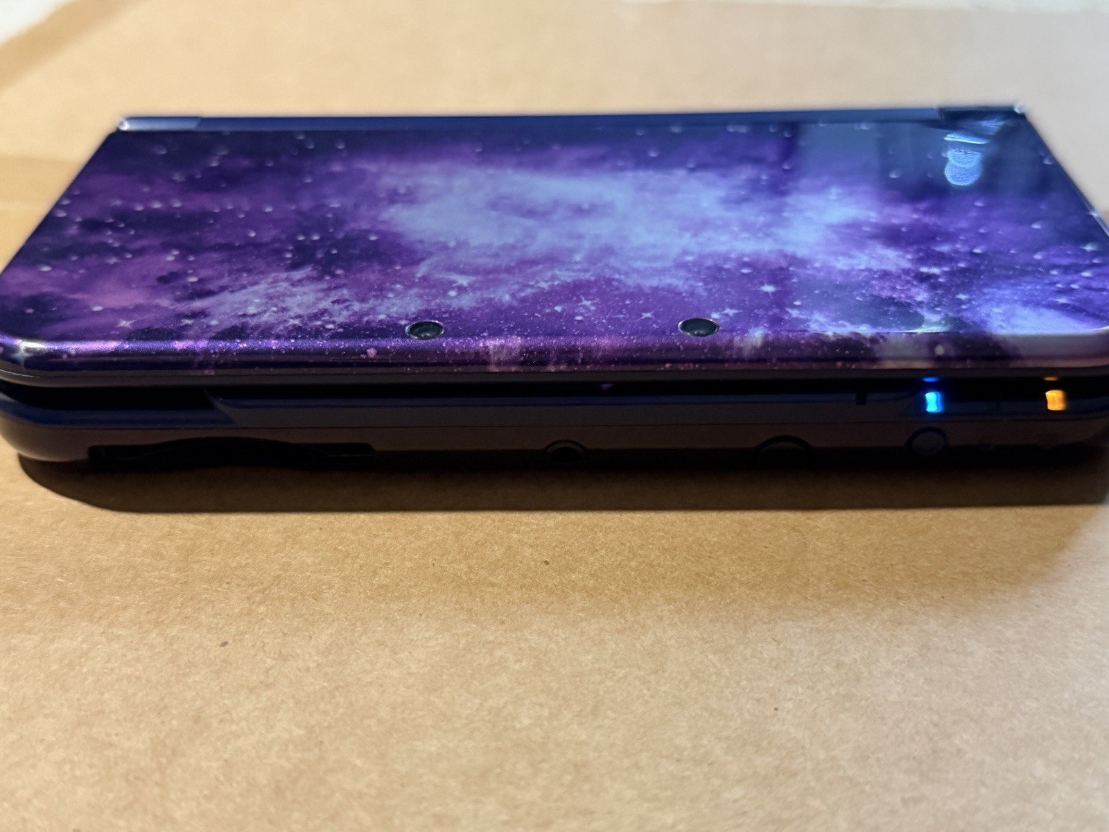Nintendo 3DS XL Galaxy Purple Edition System Charger Stylus + 7 Games Bundle Lot