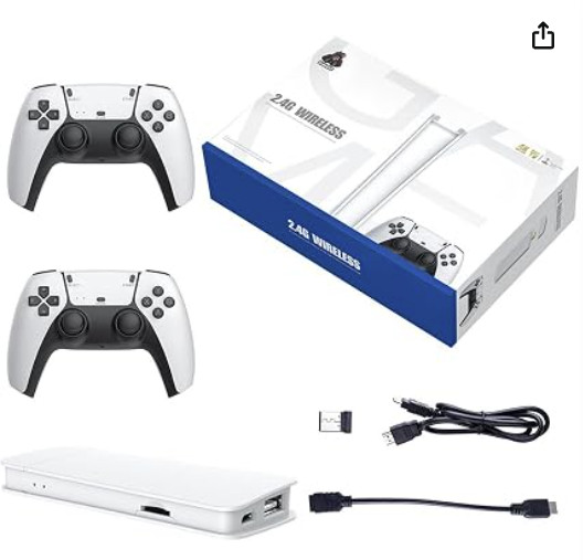 Retro Game Console 20000+ Games 4K HDMI Stick 2 Wireless Controllers Plug Play;