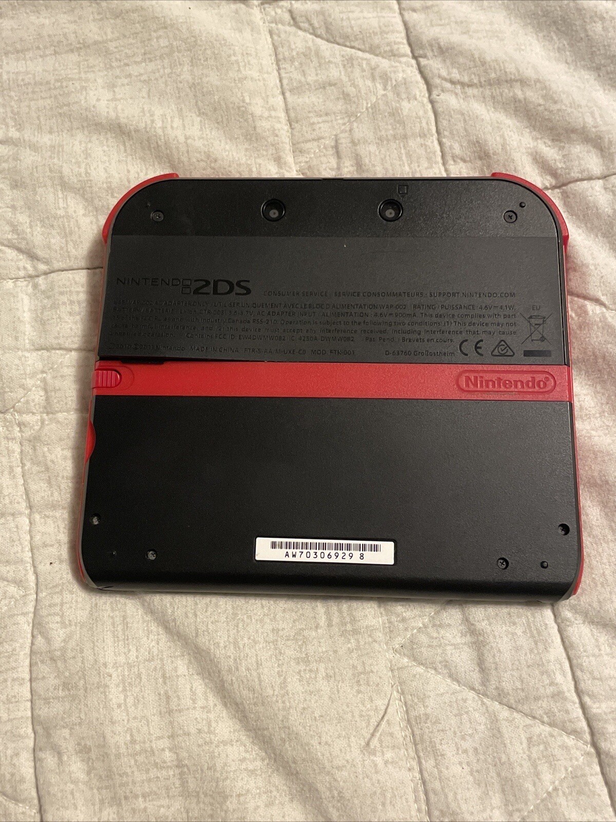 Nintendo 2DS Launch Edition Crimson Red Handheld System (Box Not Included)