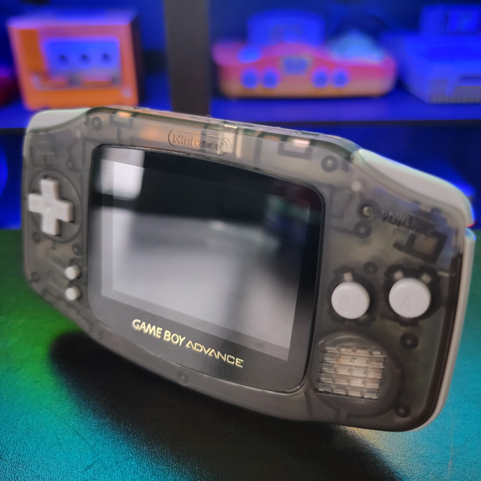 Smoke Grey Game Boy Advance GBA Console with iPS V5 Backlight Backlit LCD MOD