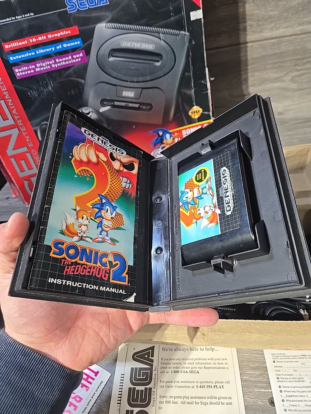 Sega Genesis II Console Sonic The Hedgehog 2 Bundle In Box Tested [Rough Box]