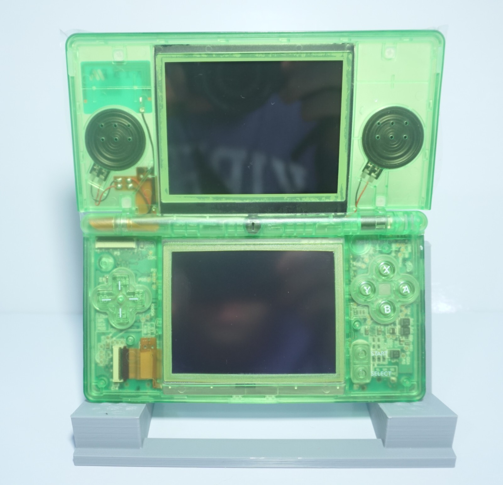 Nintendo DS Lite Transparent Clear Kiwi Green Handheld System with Charger