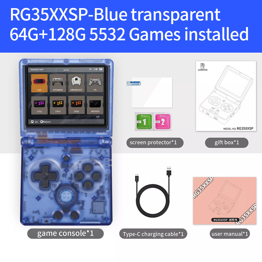ANBERNIC RG35XXSP Handheld Game Console 3.5″ IPS Screen Retro Game Console Gifts