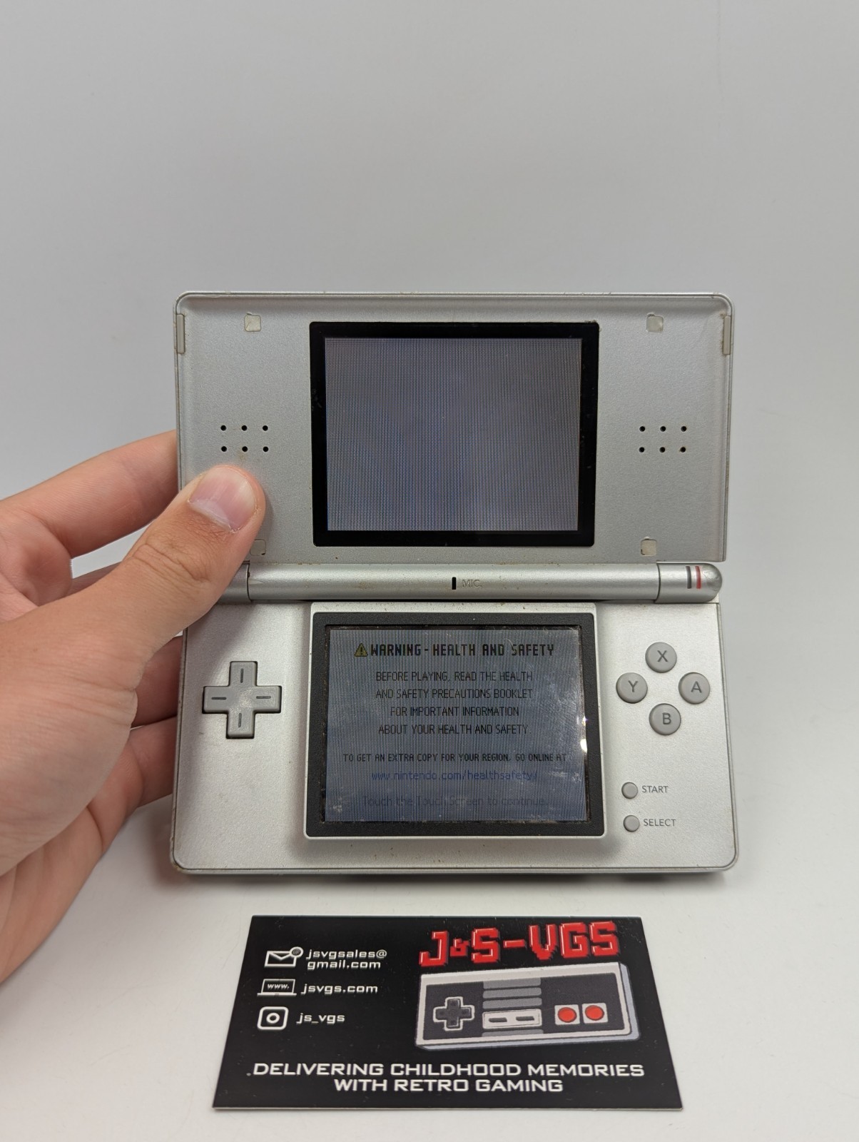 Nintendo DS Lite Platinum Silver Black Top Screen AS IS Parts Repair