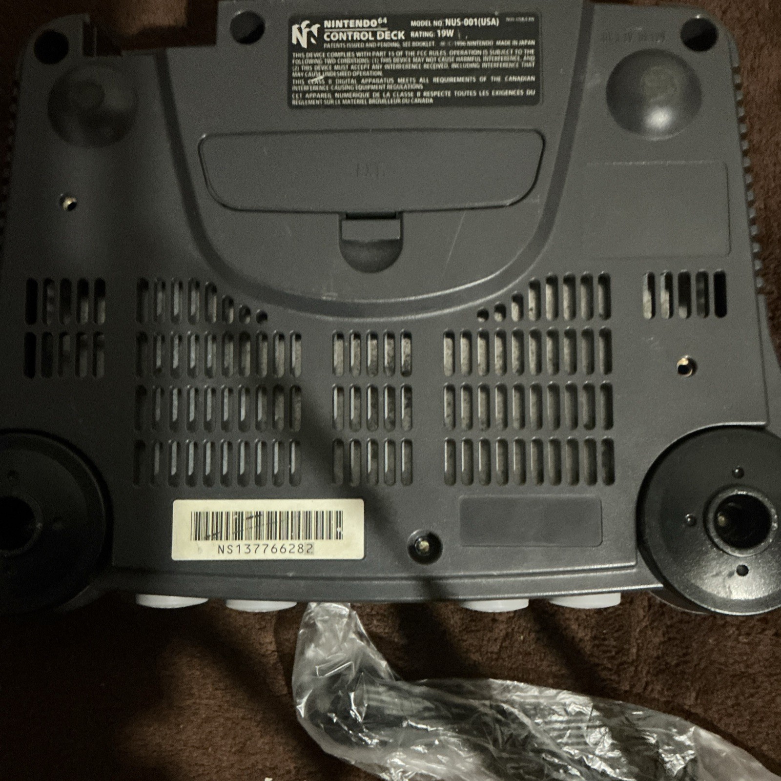 Nintendo 64 Gray Home Console NTSC-U/C Multiplayer AV RCA w/ Controller & Cables