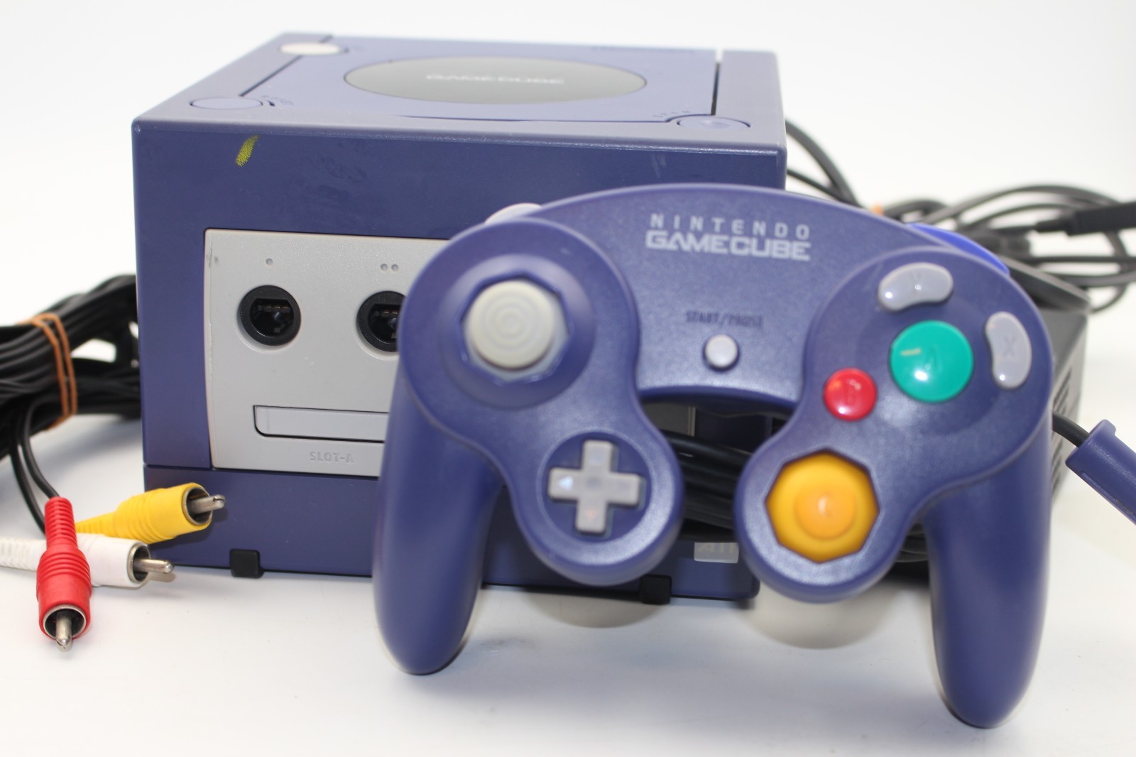 Nintendo GameCube Console Indigo Purple w/ OEM Controller & Cables