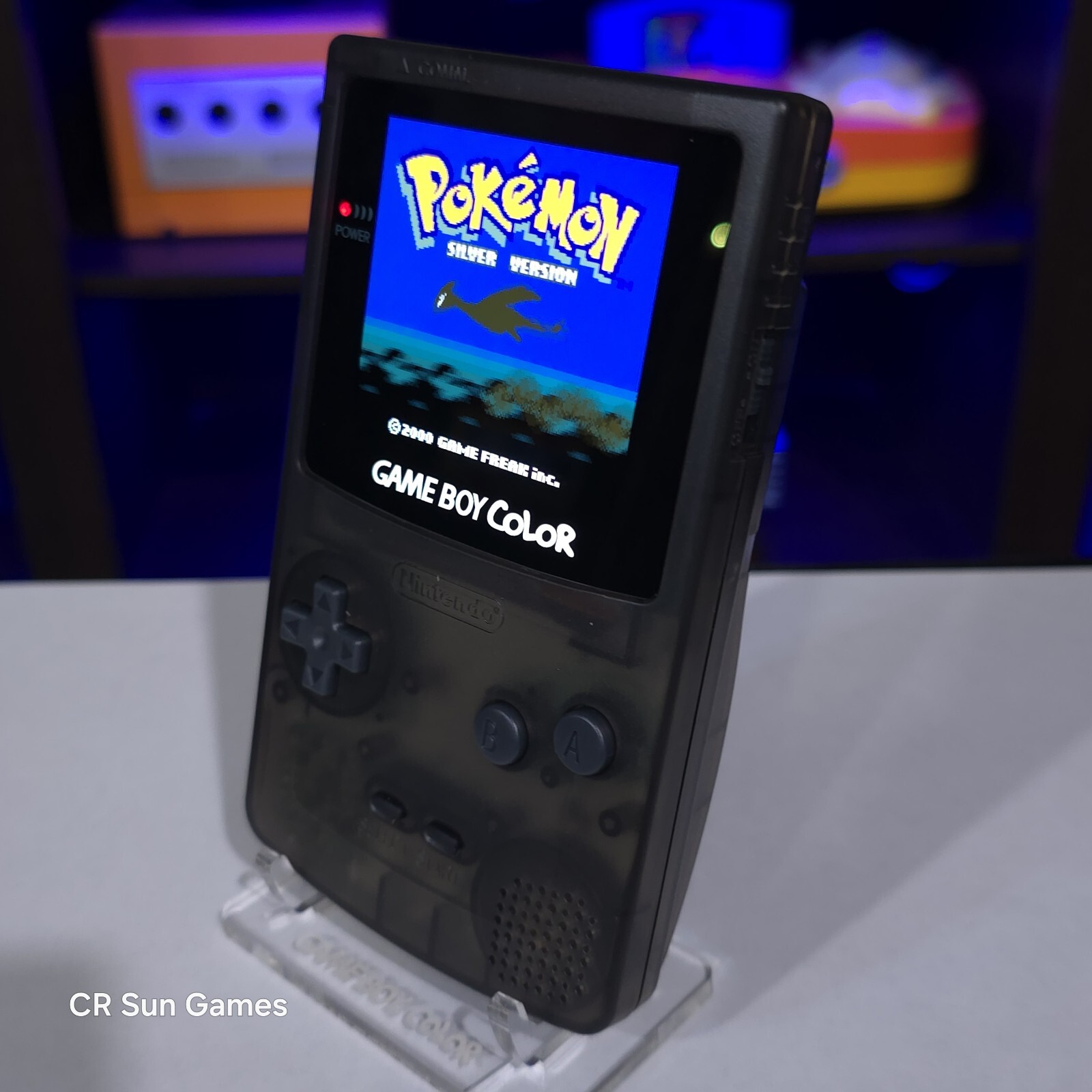 Clear Black Gameboy Color Console OLED Touch Screen GBC Game Boy