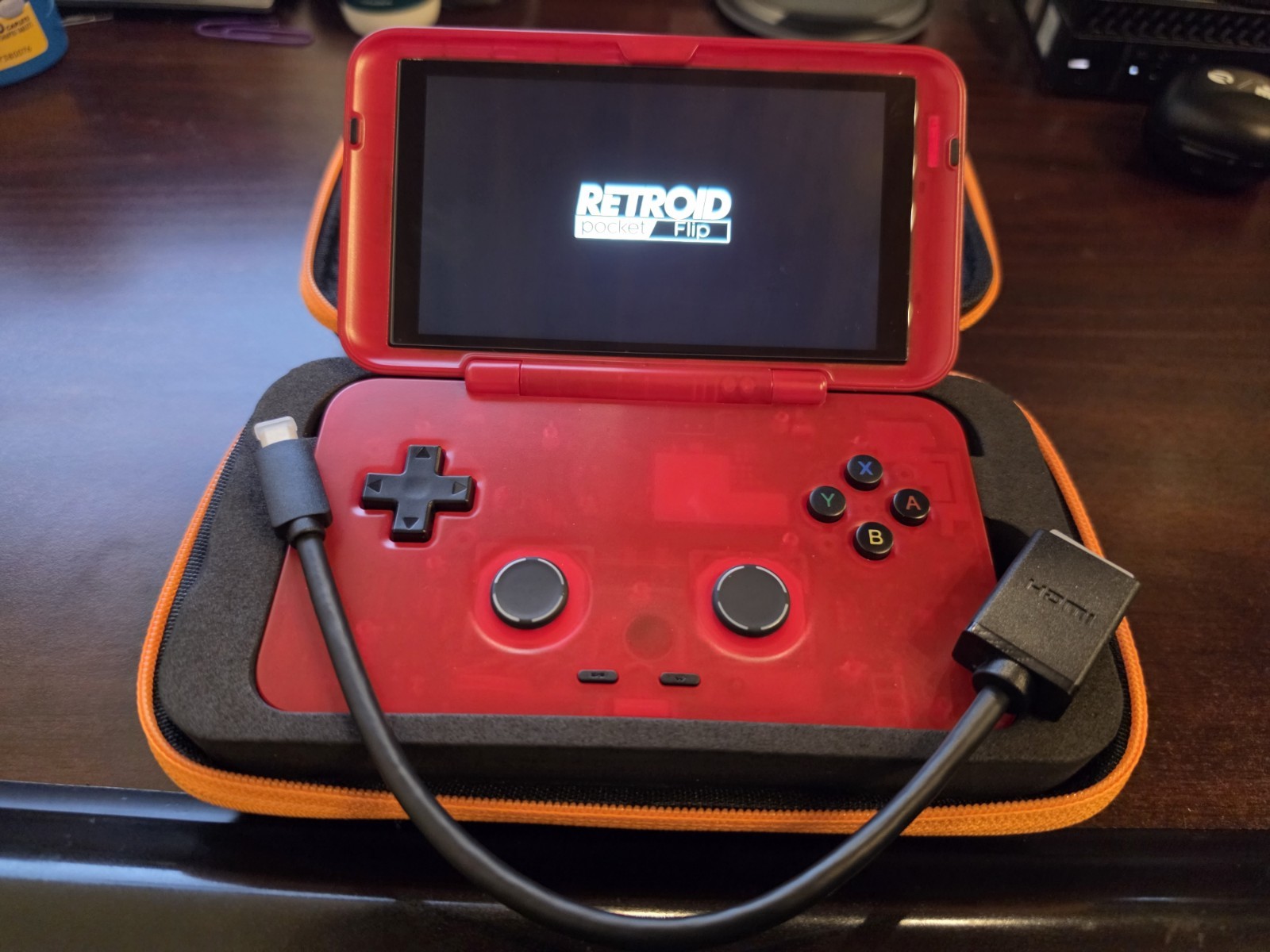 Retroid Pocket Flip 1 Gaming Handheld, Watermelon color