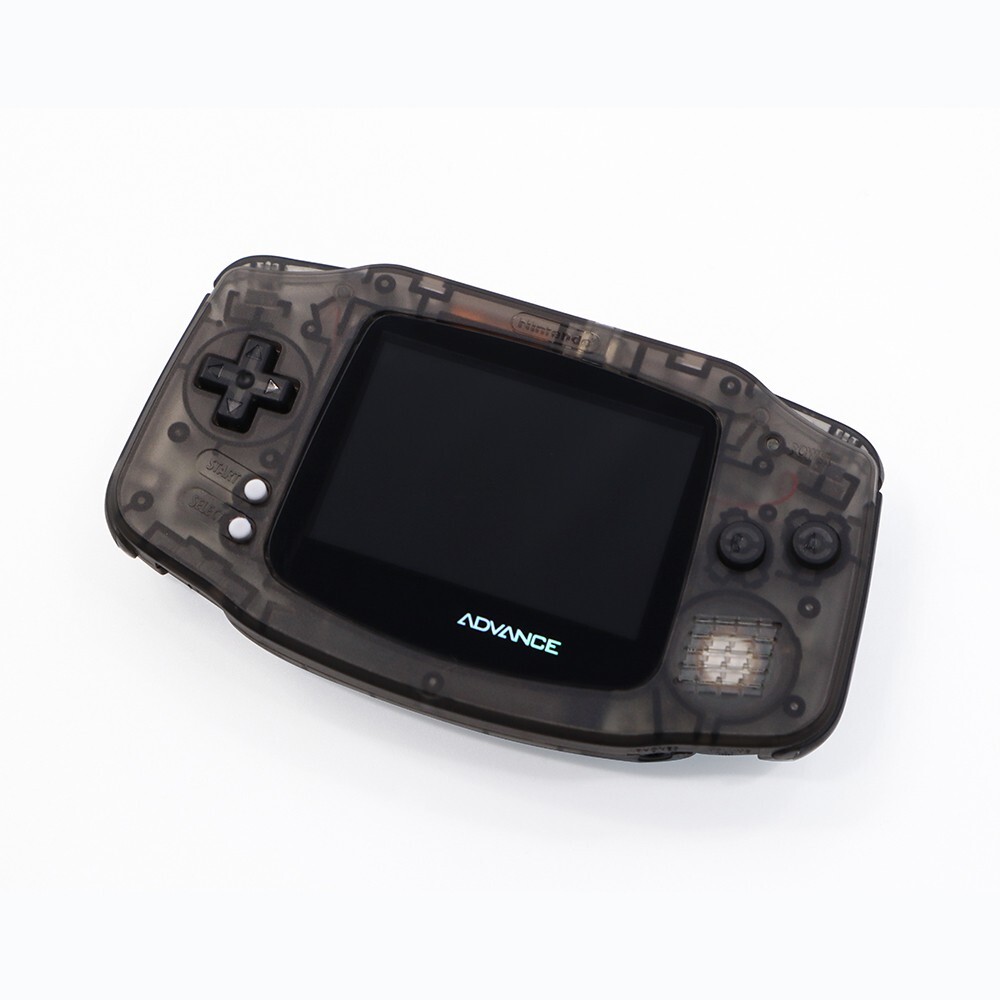Clear Black Game Boy Advance Console with IPS V2 10 Backlight levels LCD Mod Kit