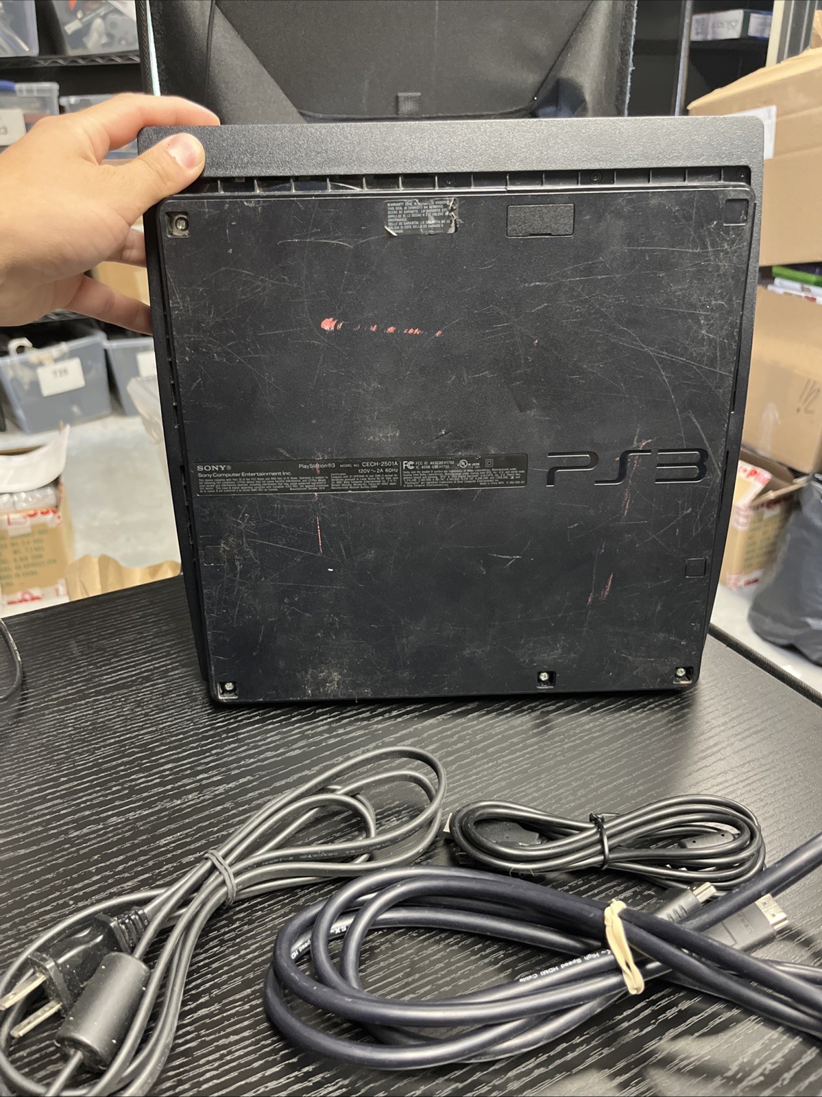 Sony PlayStation 3 Slim CECH-2501A 160gb Console With Cords For Parts (T38)