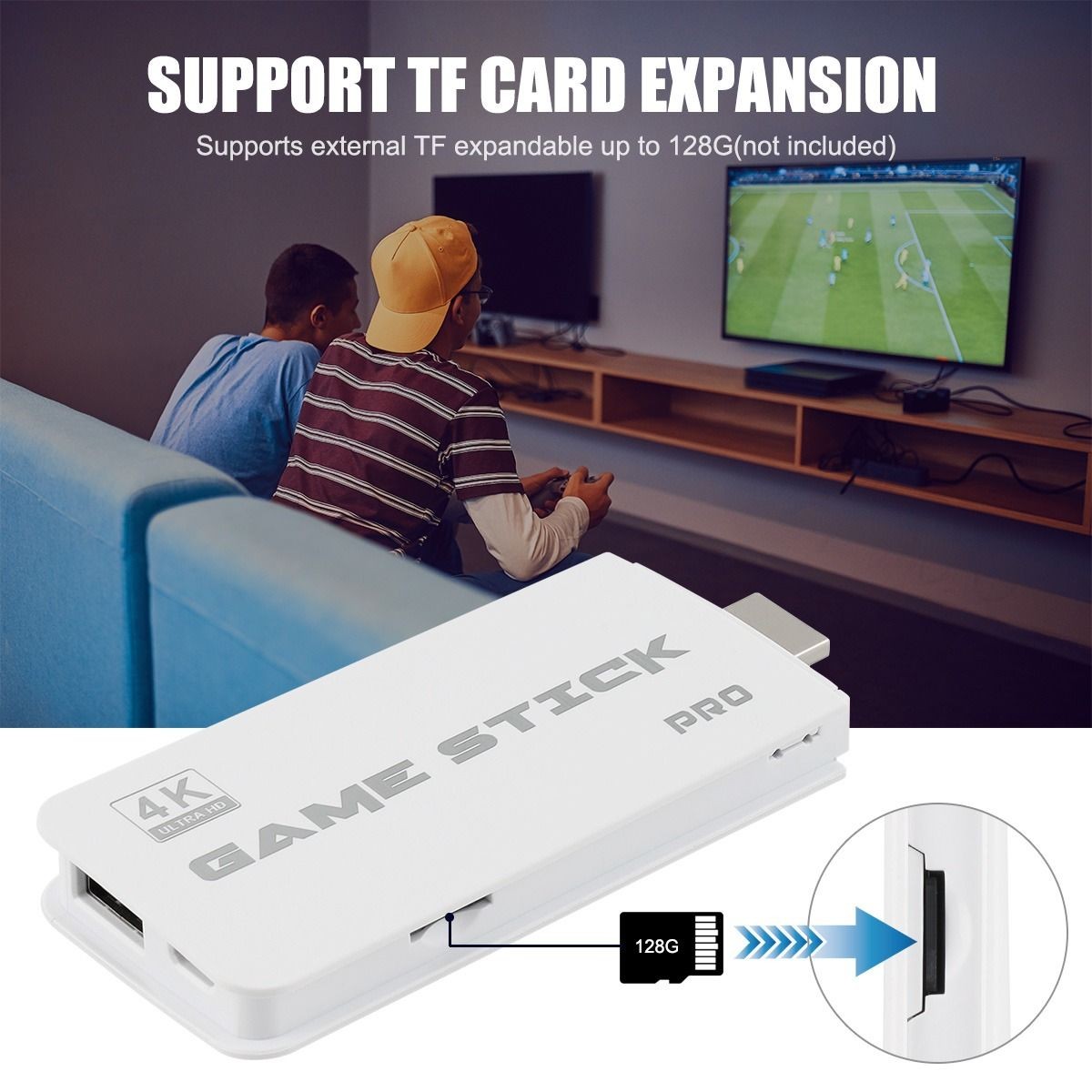 M15 Retro Game Stick 4K HDMI Console Wireless Controllers Built-in Games