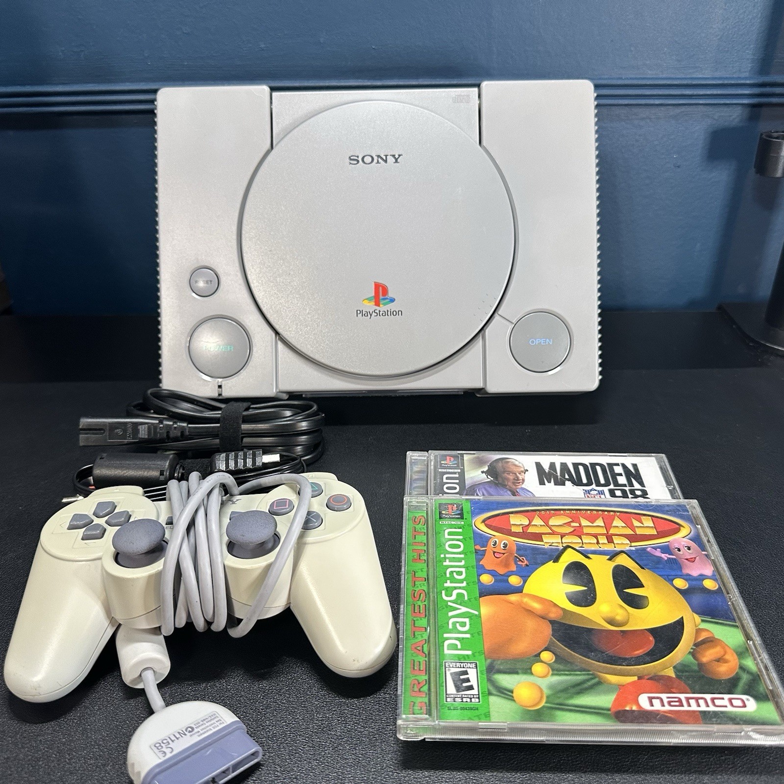 Sony PlayStation 1 Console Lot SCPH-9001 Cords Games Controller Tested Works