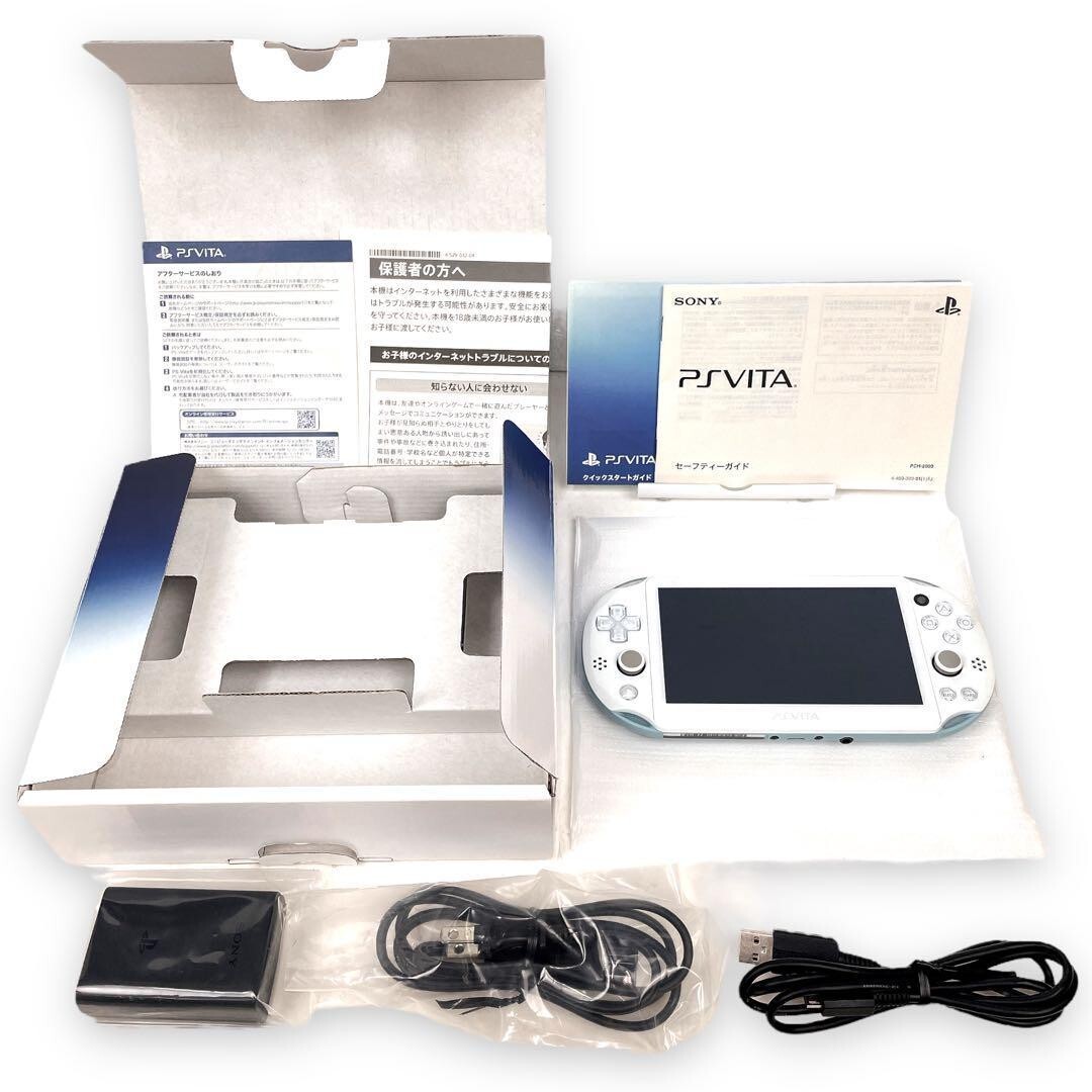 【Unused】SONY PS Vita Light Blue / White PCH-2000 ZA14 Console Wi-Fi model F/S JP