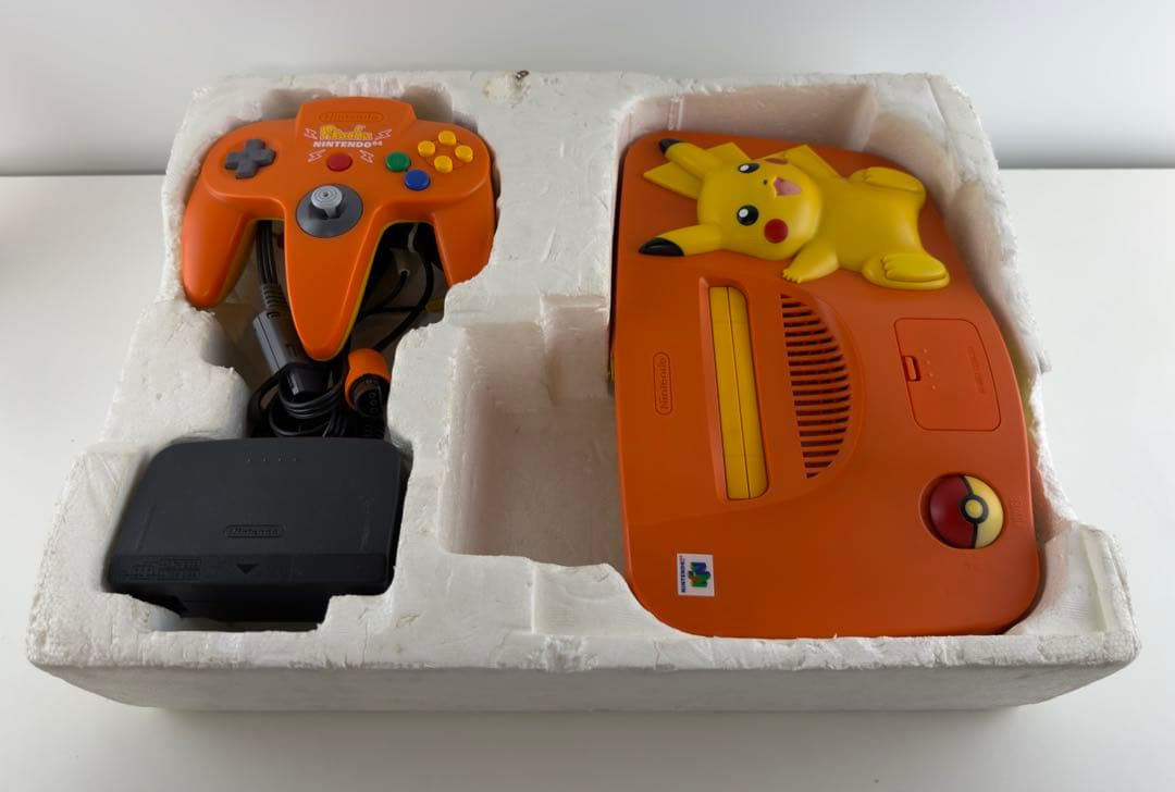 Nintendo 64 Pikachu Console System Boxed Pokemon Orange & Yellow Edition Used