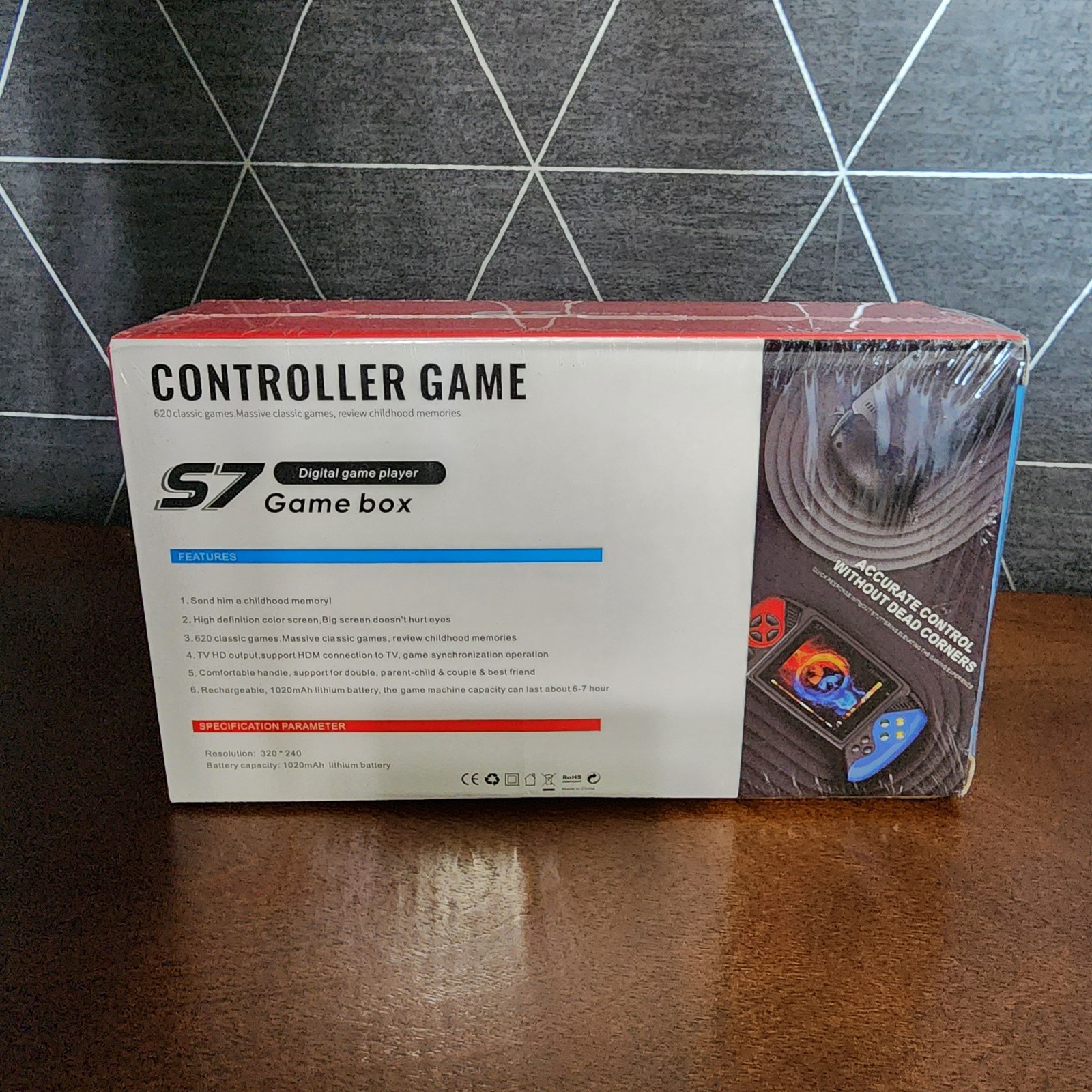 Controller Game S7 Game Box 5.7 inch Display Screen with TV Connect Black White