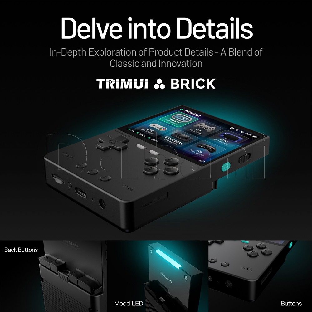 TrimUI Brick Purple Open Source Handheld Game Console with 64GB