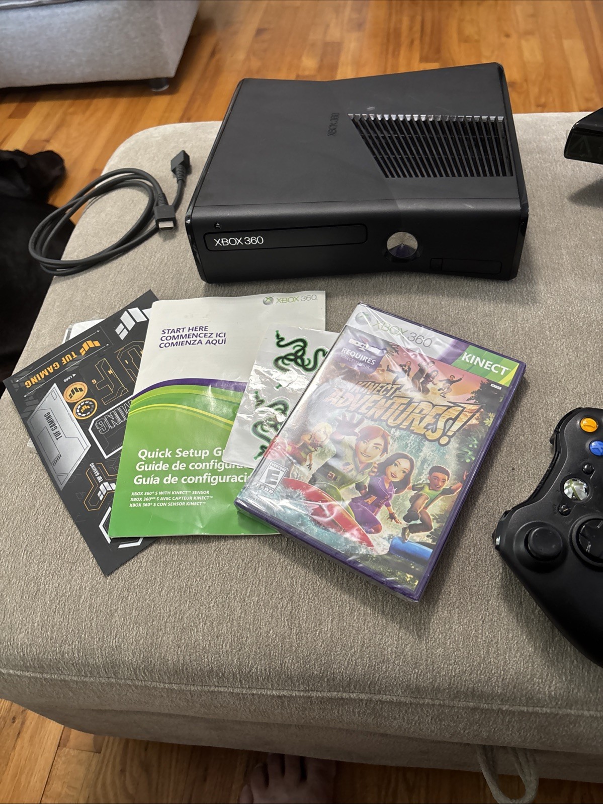 Tseted XBOX 360 Slim 4GB – No Hard Drive – Works – Power Supply, HDMI Cable 1439
