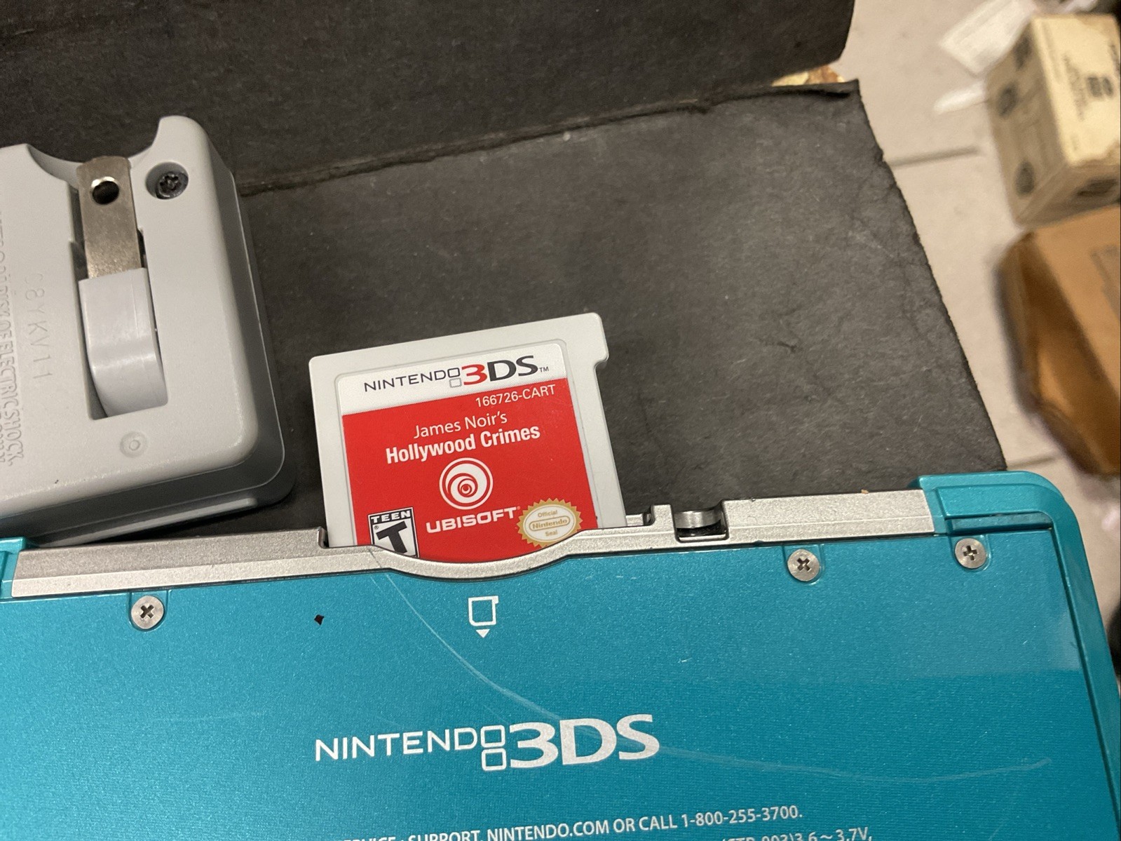 Nintendo 3DS Aqua Blue Handheld Console Fully Tested Teal Bundle W/ Game Used