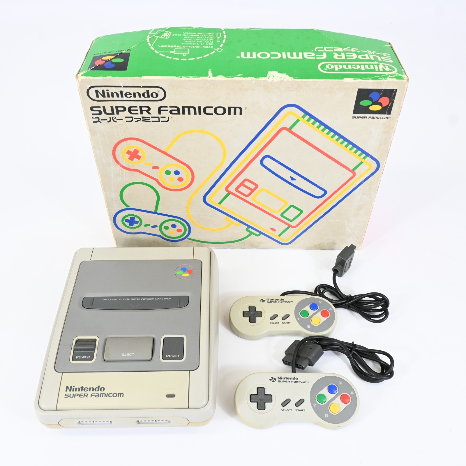 Nintendo Super Famicom HVC-002 Console Boxed Controller Tested Working Japan