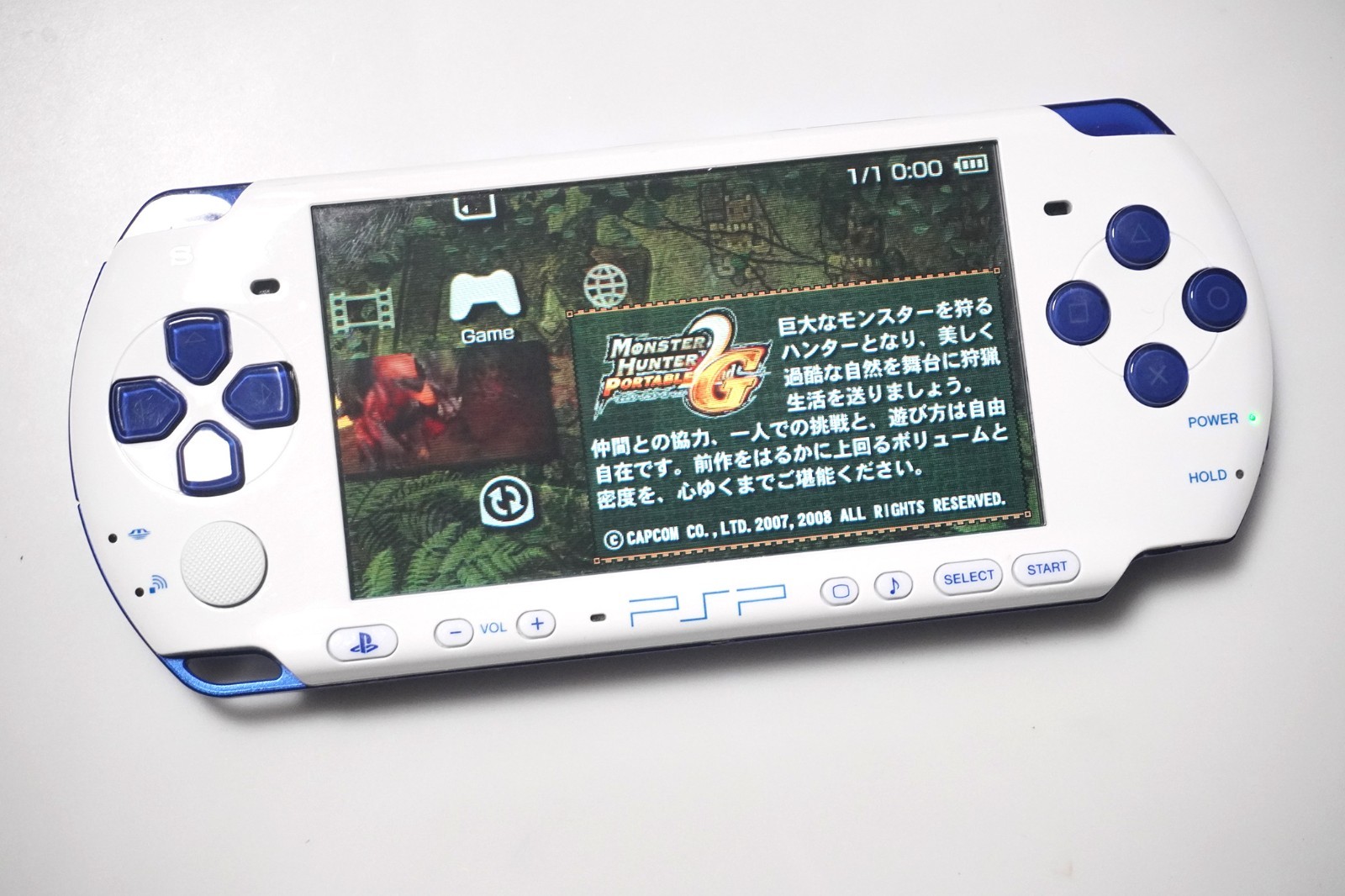 PSP-3000 White/Blue Japan PlayStation Portable console US Seller
