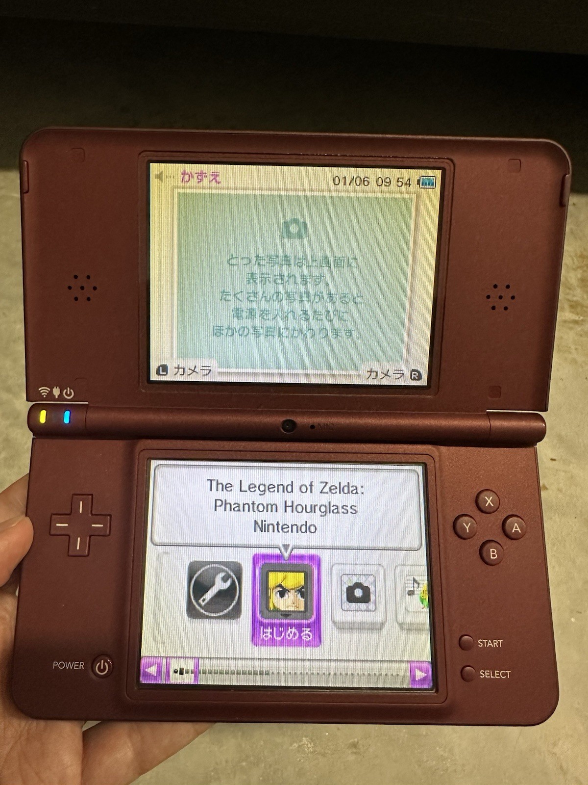 Nintendo DSi LL Wine Red Console Tested Working Region Free + New Charger