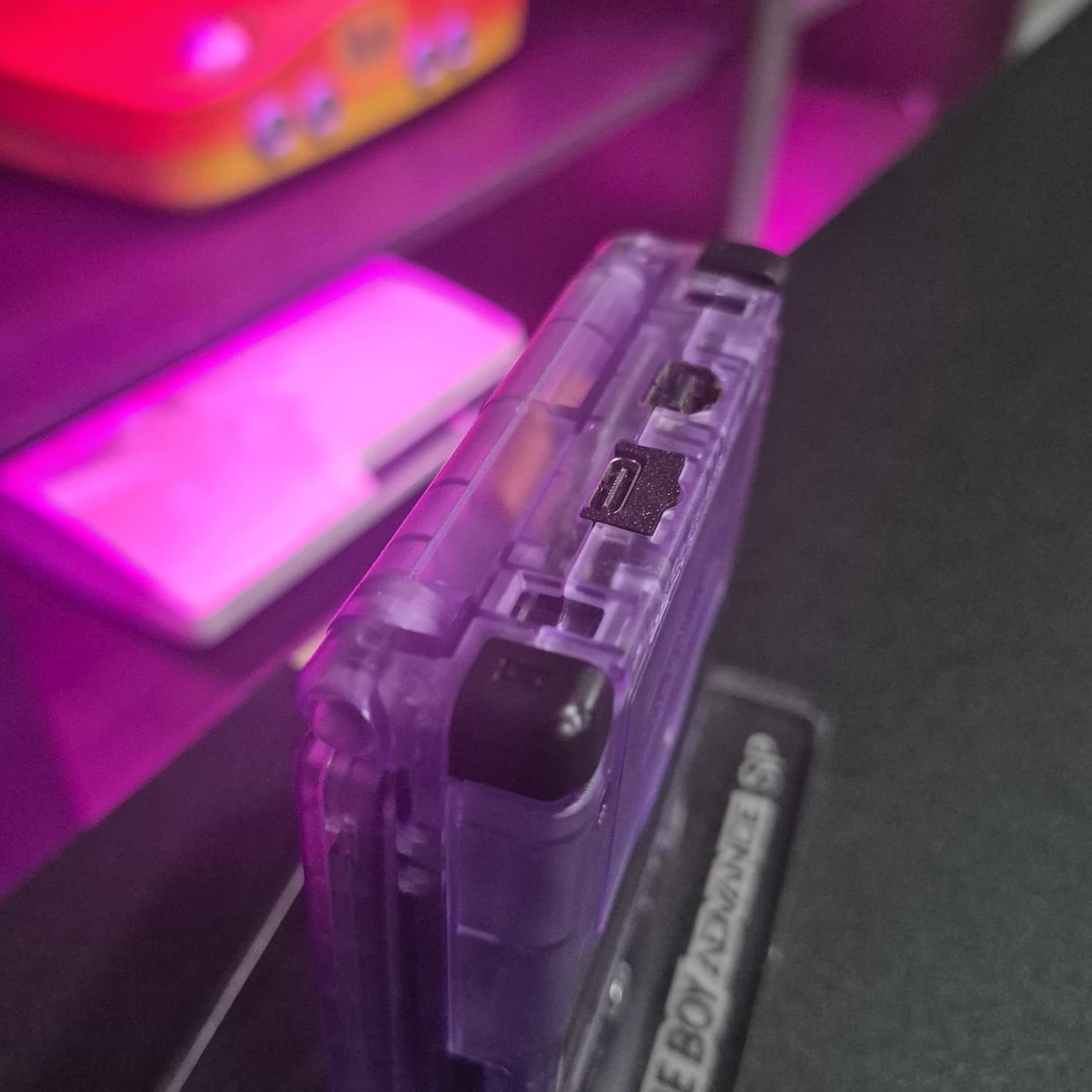 Clear Purple Nintendo Game Boy Advance GBA SP IPS V2 And USB-C