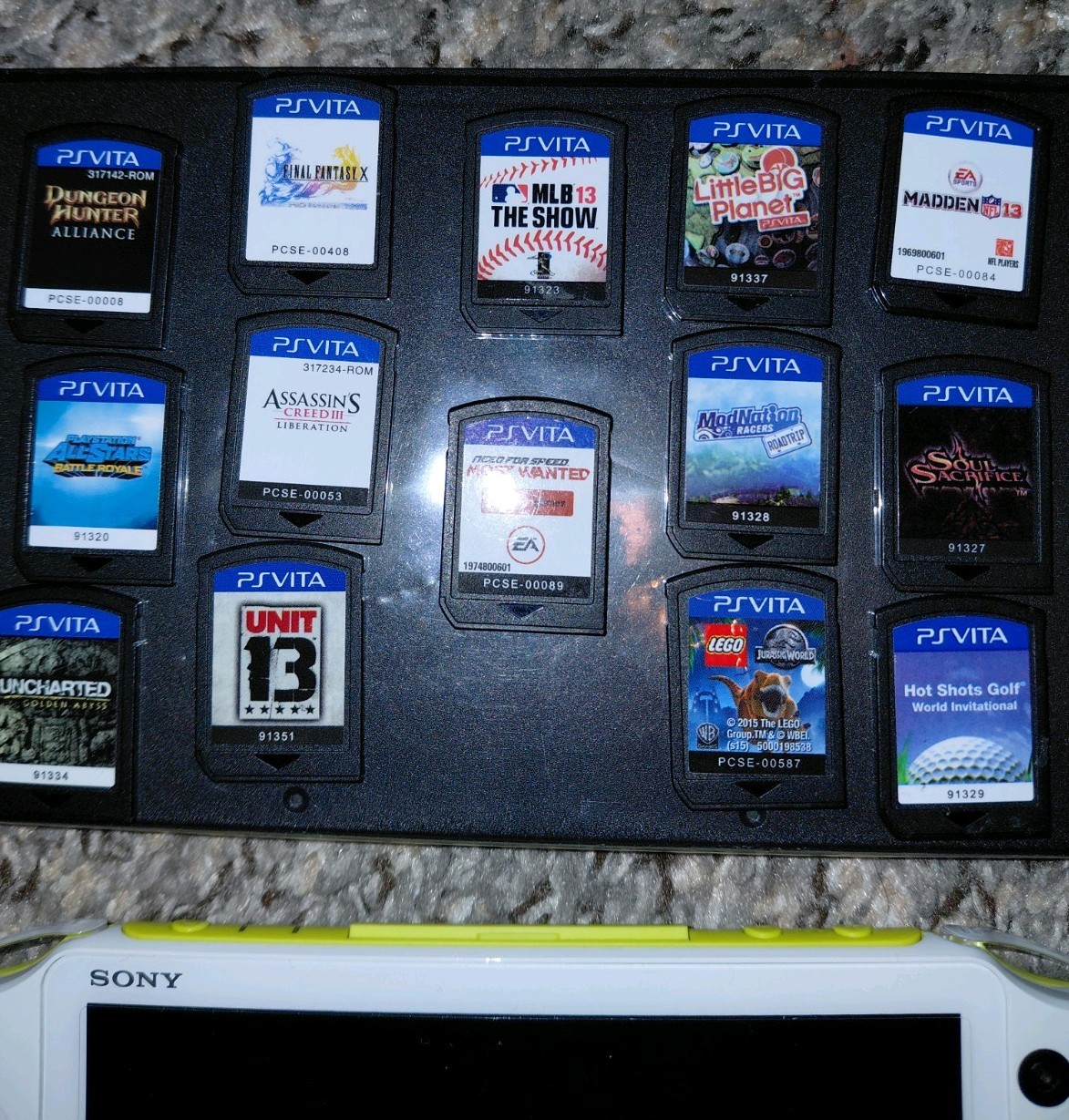Sony PlayStation Vita Bundle Lot With 15 Games + 8GB card Slim PS VITA Pch-2000