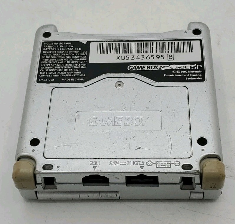 Nintendo Game Boy Advance SP AGS-001 Silver Console Tested Working