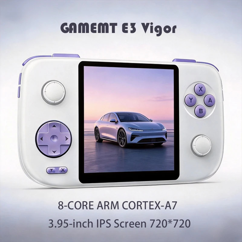 NEW GAMEMT E3 Vigor 3.95-Inch 720*720 IPS Screen Retro Handheld Game Console 8-C