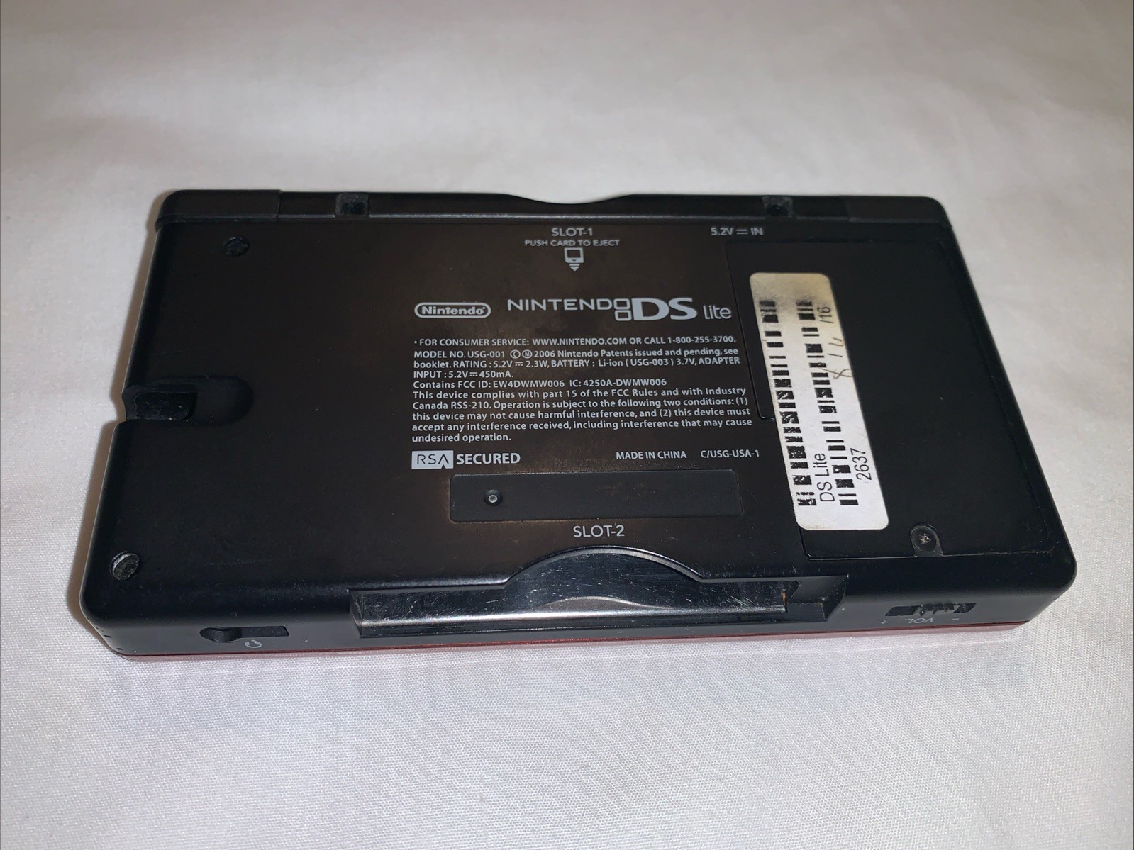 Nintendo DS Lite Crimson Handheld System – Red/Black W/ Charger No Stylus