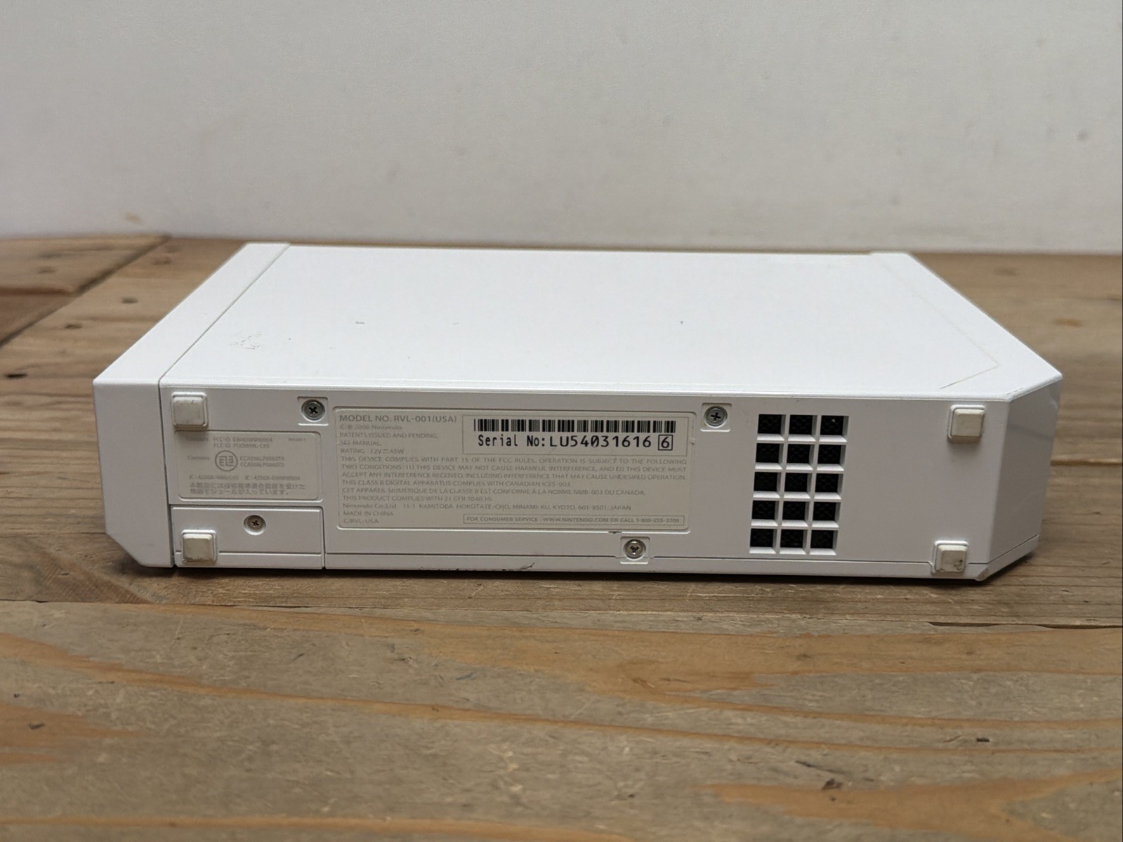 Nintendo Wii White Console RVL-001 USA