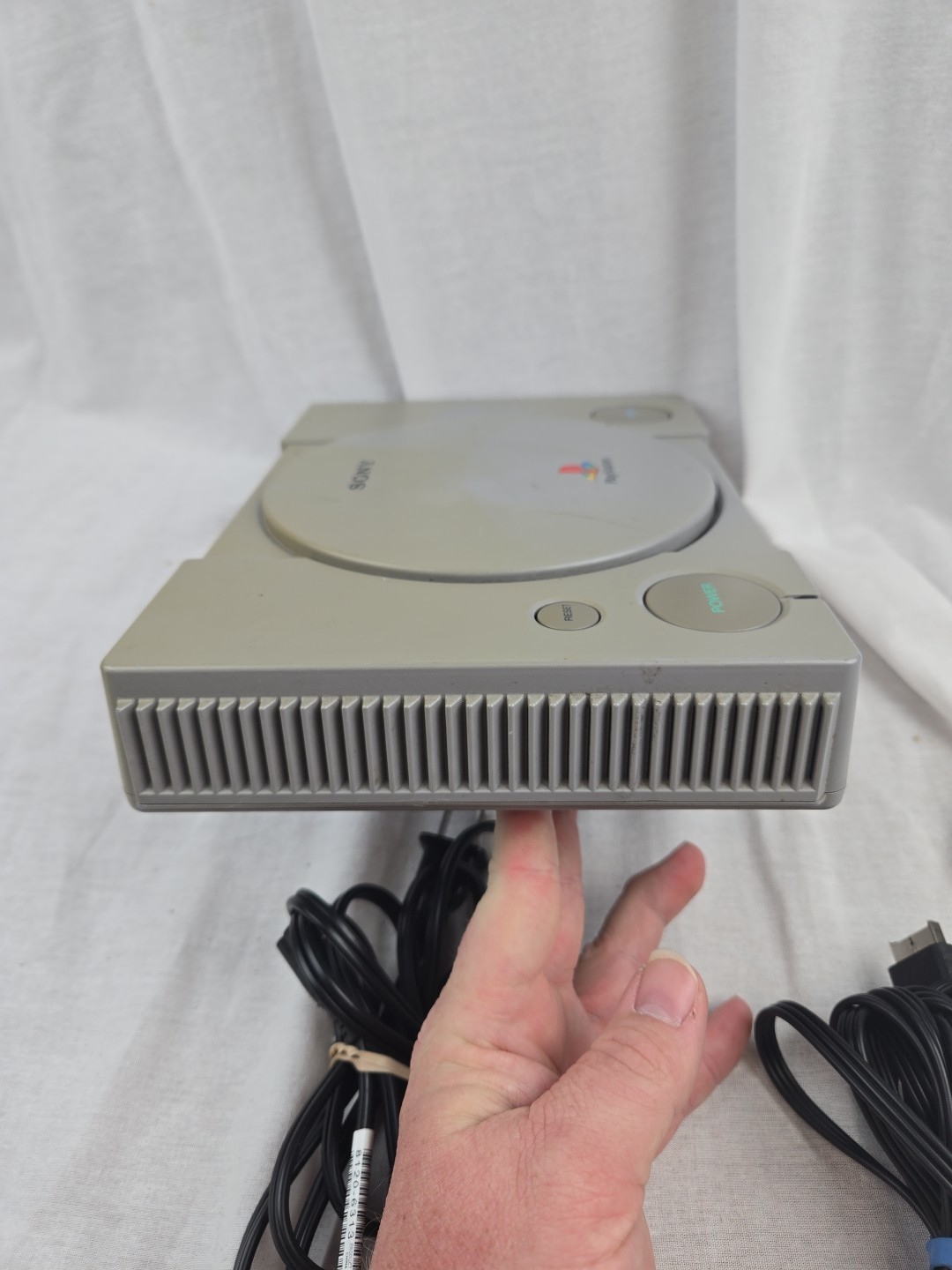 Sony PlayStation 1 PS1 PSone (SCPH-9001) Console Cable Tested Door Does Stick