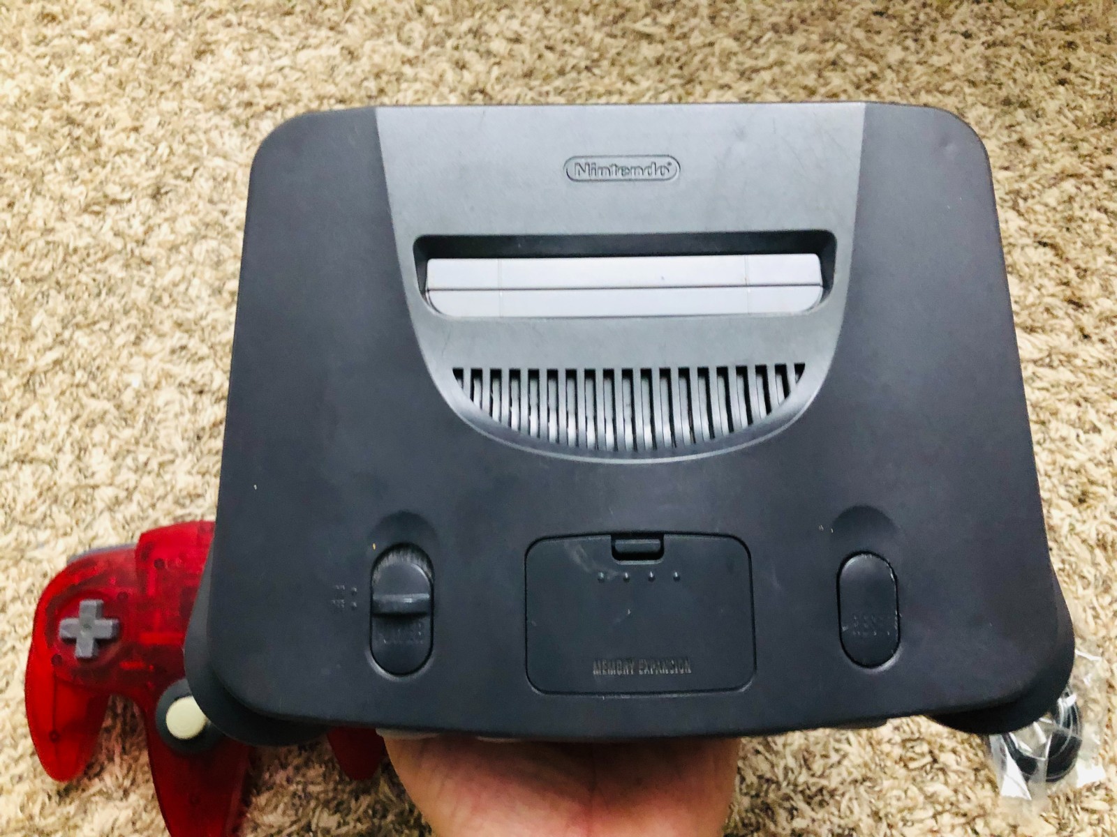 Black Nintendo 64 N64 Game Console W/ Expansion Pak 1 OEM Controller Tested