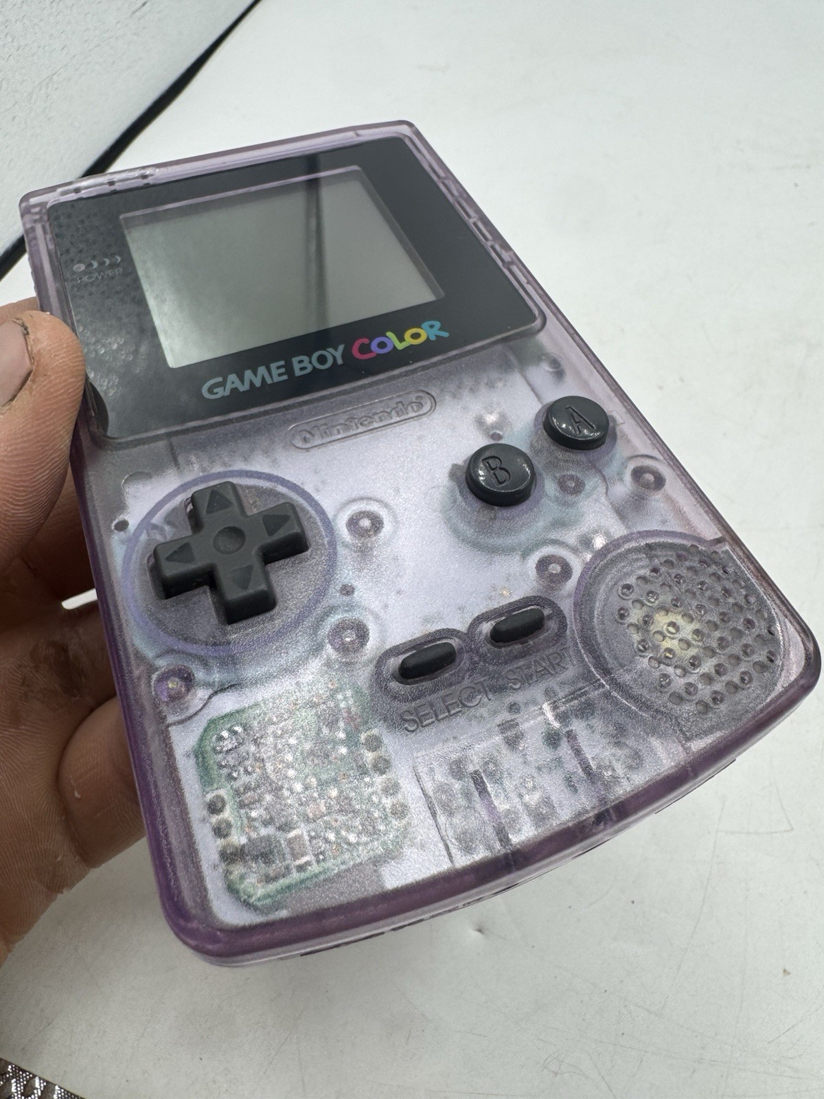 Nintendo Game Boy Color CGB-001 Purple Clear Handheld Console Tested Working