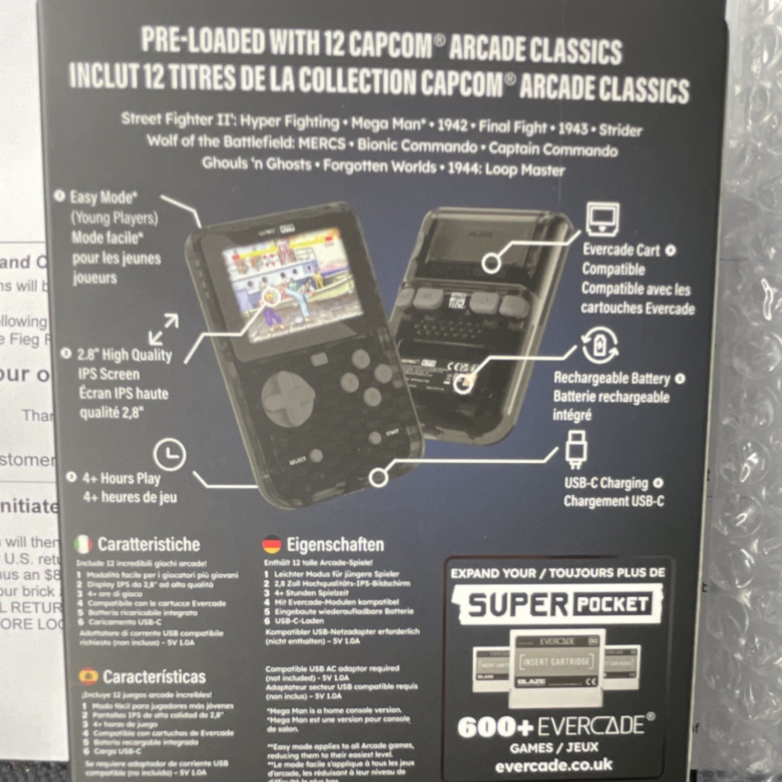 KITH x Capcom Hyper Mega Tech Super Pocket Handheld System Black USB-C IPS
