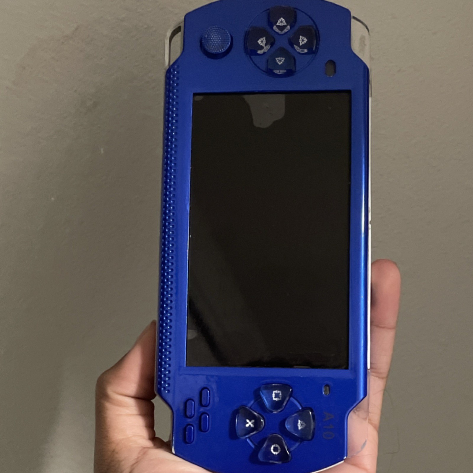Blue Handheld System with Headphone Jack