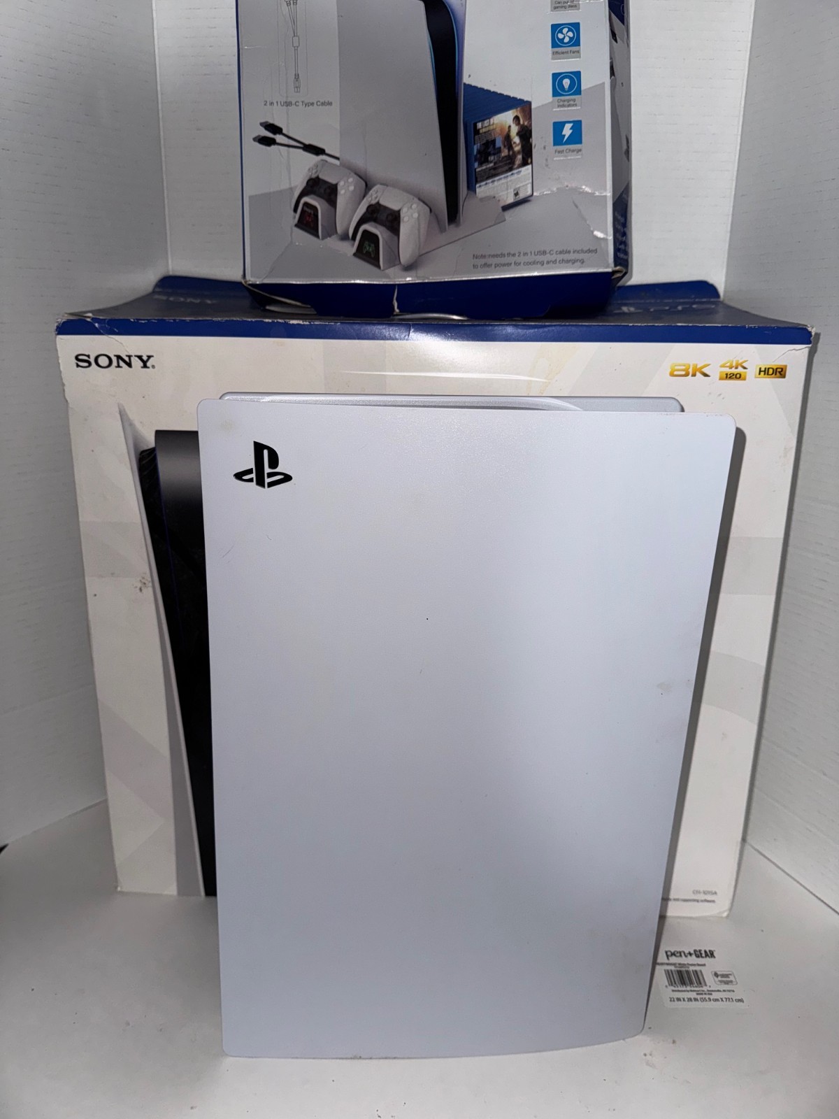Sony PlayStation 5 Disc Edition 825GB Home Console White. With Cooling Stand.