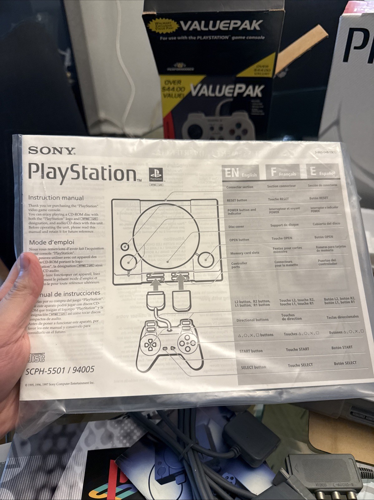 Sony Playstation 1 Console PS1 System Complete in Box With 4 Controllers + Extra