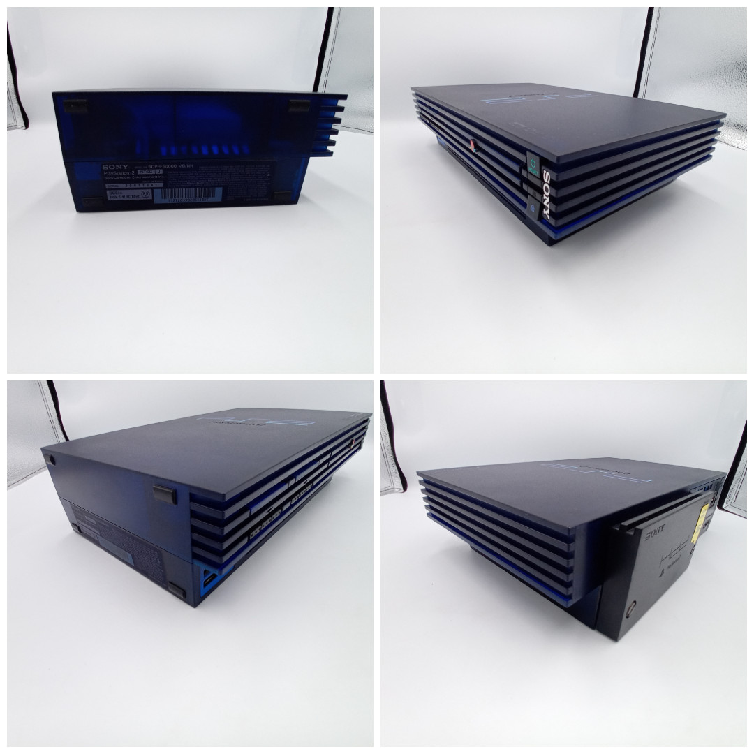 PlayStation 2 Console Midnight Blue SCPH-50000 Boxed HDD Stand Japanese Tested