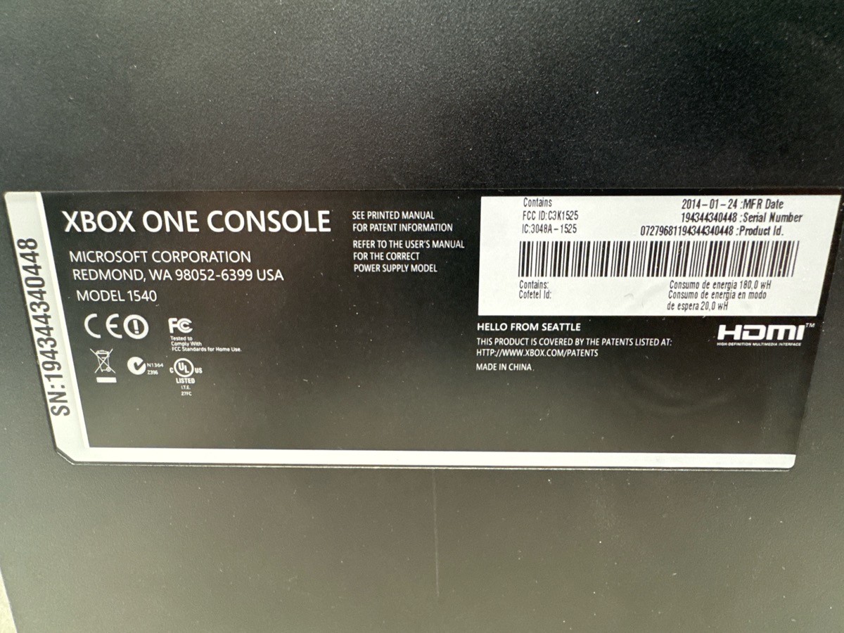 500GB Xbox One Original *AS IS POWER ISSUES* (P03064292)