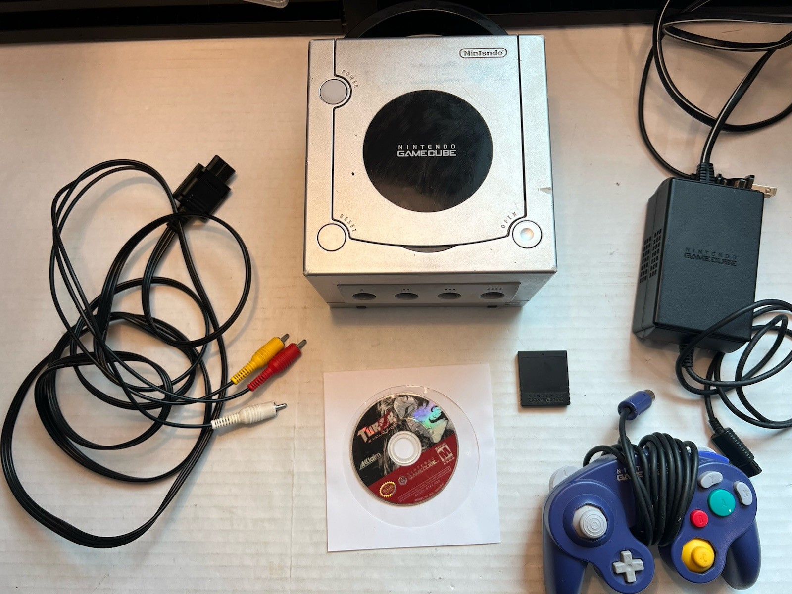 Nintendo GameCube Silver System Console Bundle OEM Controller Cords Tested Turok